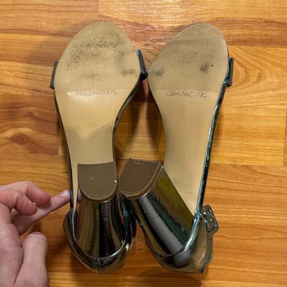 Madden Girl Metallic Blue Block Heel Sandals 9 - Picture 8 of 9